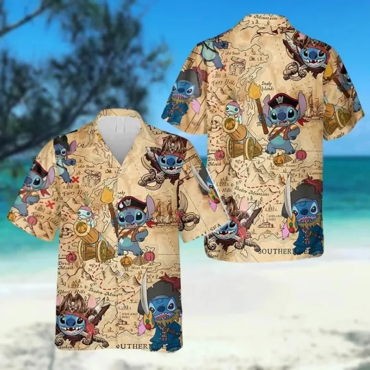 Discover Stitch Pirates Of The Caribbean Hawaiian Shirt