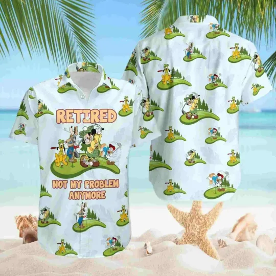 Discover Mickey And Friends Golf Hawaiian Button Down Shirt