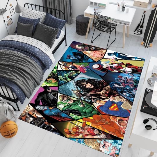 Discover Justice League Rug: Colorful Superhero Movie Decor