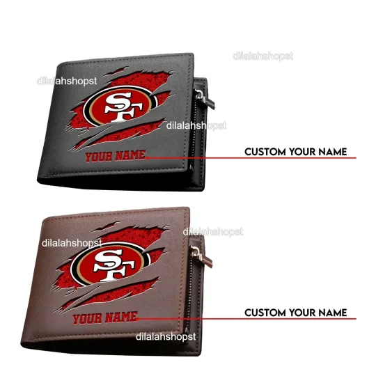 Discover Personalized San Francisco Football Team 49erss Leather Wallet, Gift For Fans