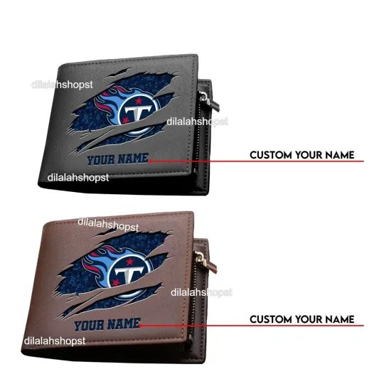 Discover Personalized Tennessee Football Team Titanss Leather Wallet, Gift For Fans