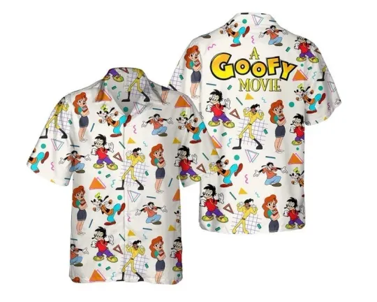 Discover Disney Max Roxanne Goofy Powerline Hawaiian Shirt