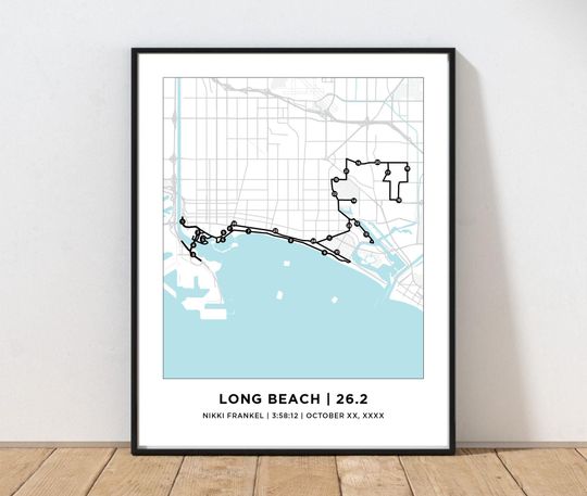 Discover Long Beach 26.2 Marathoner Course Map | Personalized Long Beach Route Map