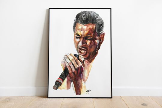 Discover Depeche Mode Digital Print Poster, Dave Gahan Artwork, Vertical Matte Poster, Rock Wall Art