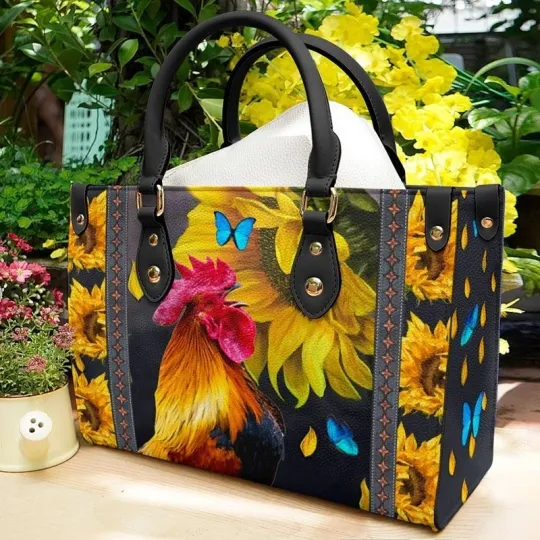 Discover Chicken Leather Handbag, Chicken Lover's Handbag, Animal Lover Gift