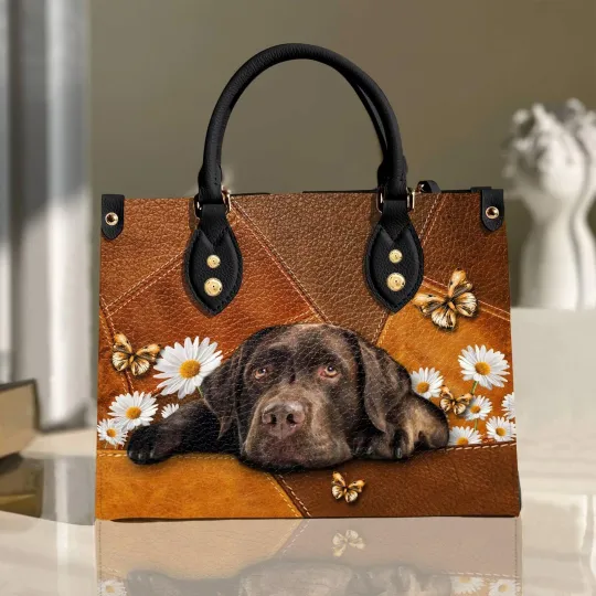 Discover Labrador Retriever Dog Leather Handbag, Animal Lover's Handbag