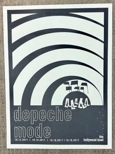 Discover Depeche Mode Hollywood Bowl 2017 Poster Red Variant Premium Matte Vertical Poster