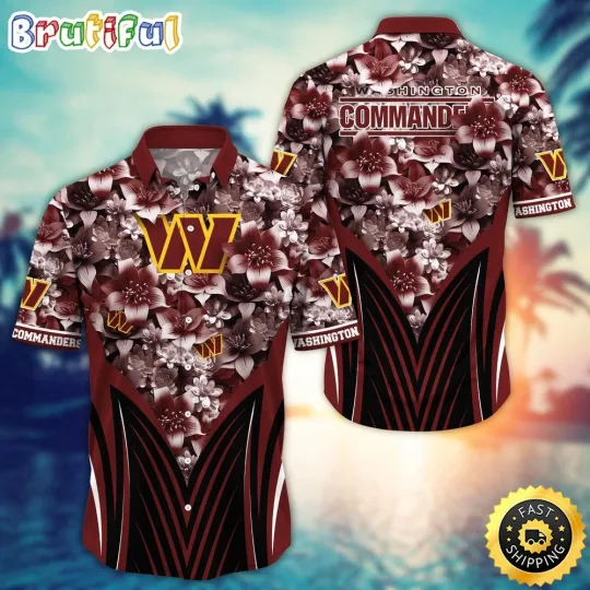 Discover football Washington Commanders Hawaiian Shirt Tropical Aloha Shirt