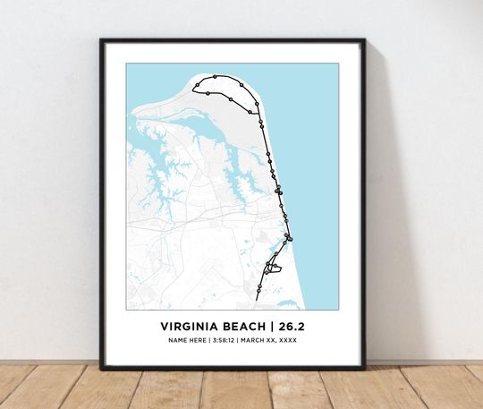 Discover Virginia Beach 26.2 Marathoner Course Map | Personalized Virginia Beach Route Map