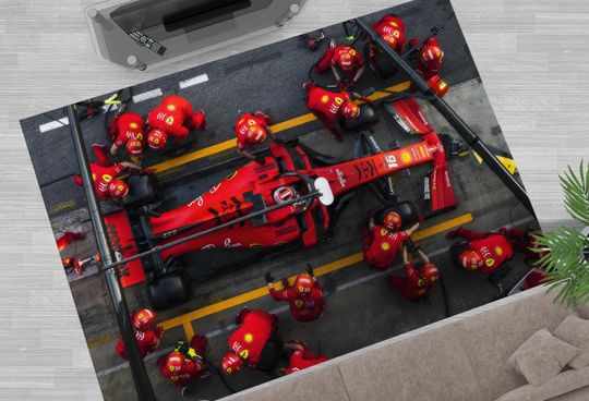 Discover Charles Leclerc Rugs, Formula Onne Pit Stop Rugs, Ferr@ri Formula Rug
