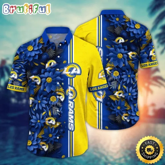 Discover football Los Angeles Rams Hawaiian Shirt Flower Tropical Vibes Shirts