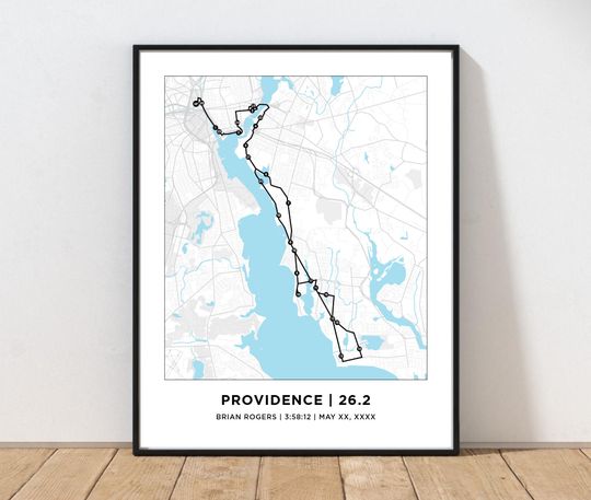 Discover Providence 26.2 Marathoner Course Map | Personalized Providence  Route Map | Gifts for Runners | 26.2