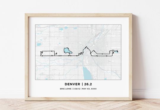 Discover Denver 26.2 Marathoner Course Map | Personalized Denver  Route Map | Gifts for Runners | 26.2