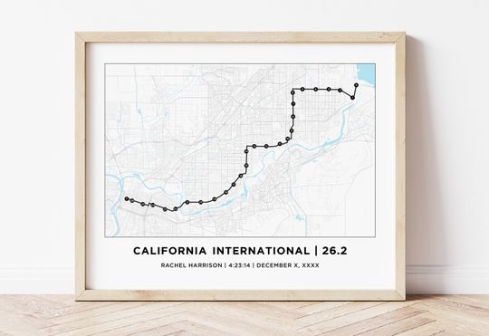 Discover CIM 26.2 Course Marathoner Map | Personalized CIM Marathoner Route Map | Gift for Runners | 26.2 Map