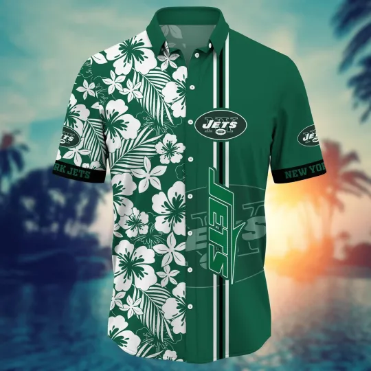 Discover New York Jets football Hawaiian Shirt Firefliestime Aloha Shirt