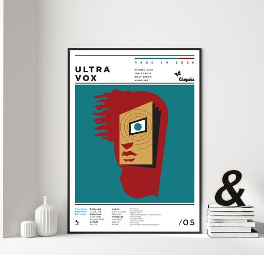 Discover Ultravox, Rage In Eden, Midge Ure, Techno Music, Electronic Music, New Romantics, A3, Art Print. Regalo para amantes de la msica