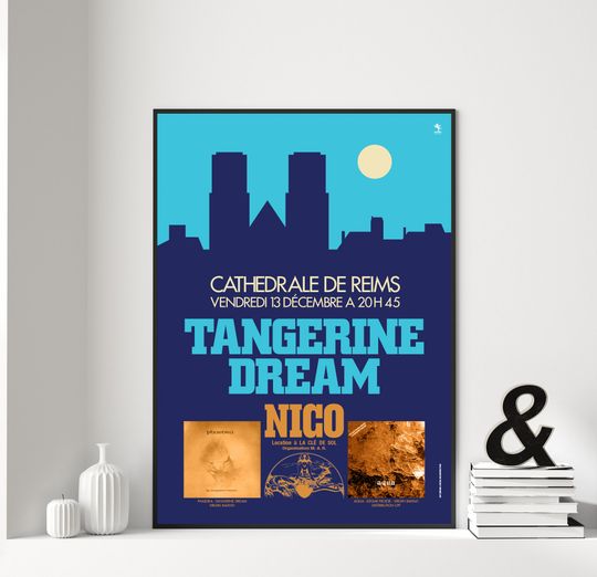 Discover Tangerine Dream Nico Reproduction Cathedral de Reims Concert 1974 Poster A3 Electronic Music Art Print