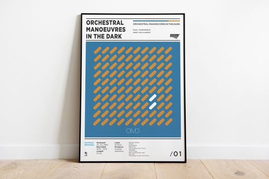 Discover OMD Orchestal Manoeuvres Dark Techno Music Poster A3 Premium Matte Vertical Art Print