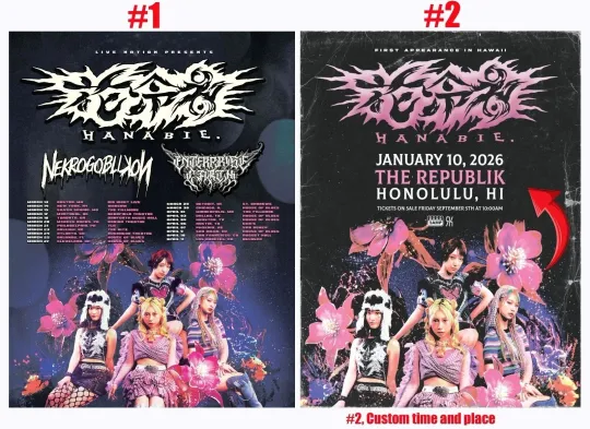 Discover Hanabie North American Tour Spring 2026 Dates Poster 18x24"