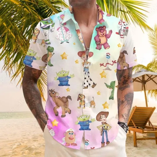 Discover Toy Story Hawaiian Shirt, Toy Story Watercolor Shirt, Disney Toy Story Hawaiian Shirt
