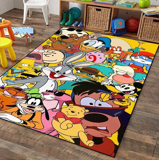Discover Cartoon Character Rug: Custom Kids Nursery Room Decor, Washable