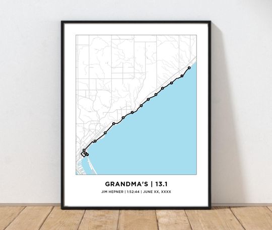 Discover Grandma's 13.1 Half Marathoner Course Map | Personalized Grandma's Route Map