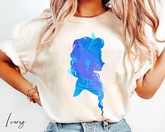 Discover Disney Frozen Princess Elsa Jewelry Shirt, Princess Elsa Silhouette Tee, Disneyland Trip Matching Shirts, Disney Girl Trip Outfits 2025
