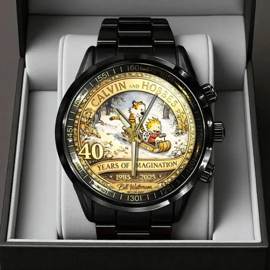 Discover Calvin & Hobbes 40th Anniversary Black Stainless Steel Watch