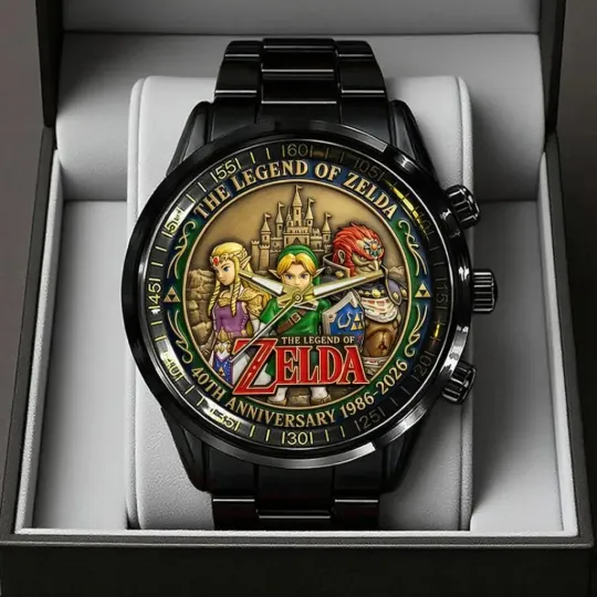 Discover The Legend of Zelda 40th Anniversary Black Stainless Steel Watch