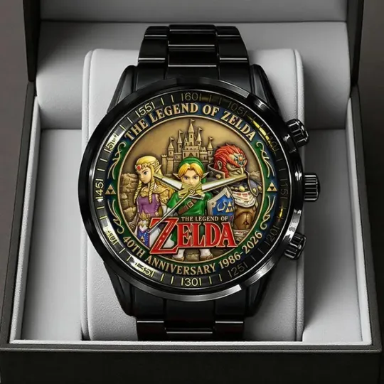 Discover The Legend of Zelda 40th Anniversary Black Stainless Steel Watch