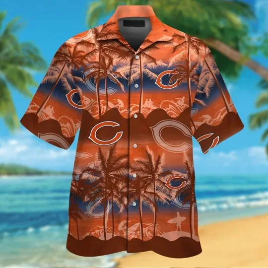 Discover Chicago Bears Short Sleeve Button Up Tropical Hawaiian Shirt