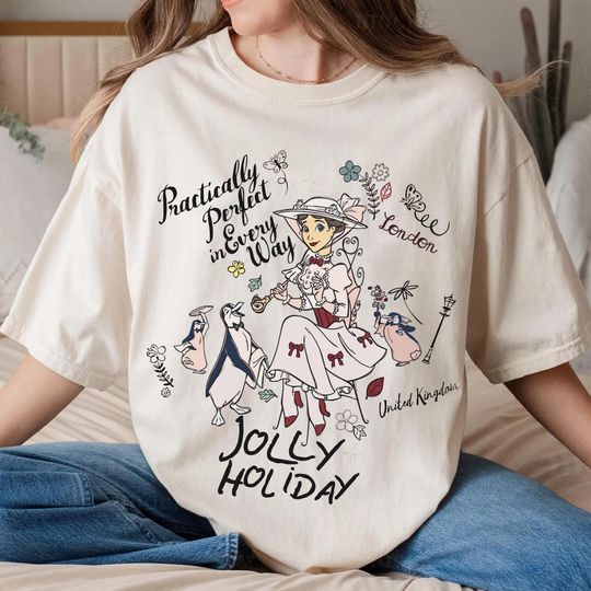 Discover Disney Jolly Holiday Mary Poppins Practically Perfect In Every Way Shirt, Magic Kingdom Tee, Disneyworld Disneyland Family Trip Matching