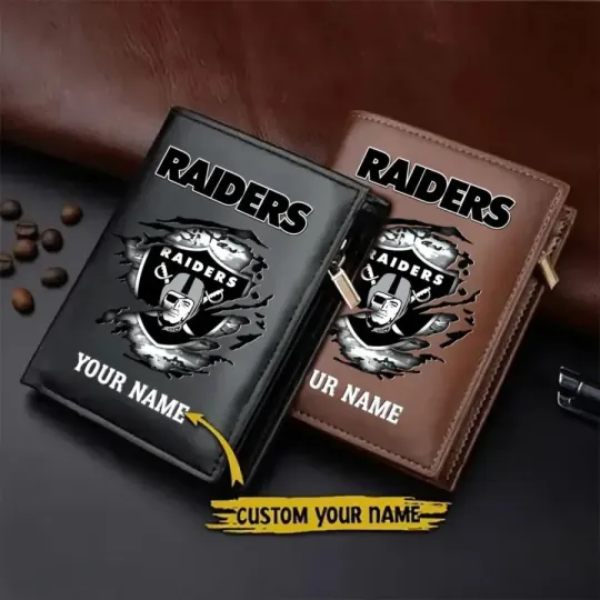 Discover Personalized Las Vegas Football Team Raiderss Leather Wallet Gift For Him