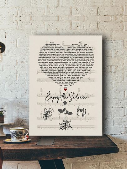 Discover Depeche Mode Enjoy The Silence Lyrics Canvas Print, Sheet Music Wall Art For Music Lovers, Fan Gift Canvas, Song Quote Home Decor Art Poster