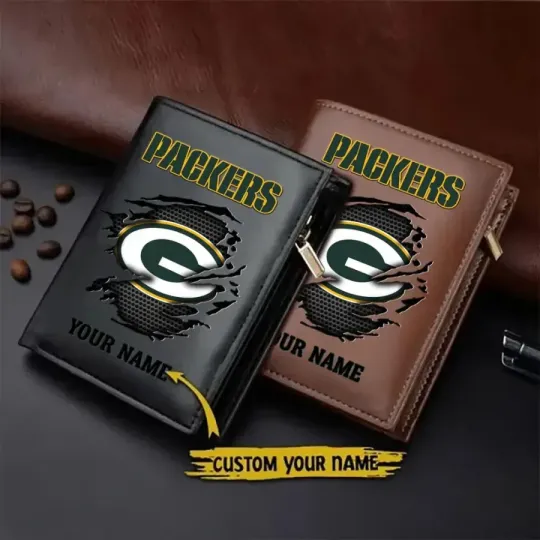 Discover Personalized Green Bay Football Team Packerss Leather Wallet Gift For Him