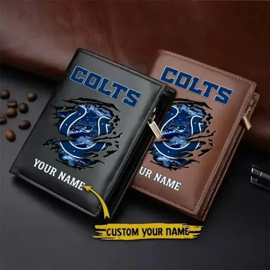 Discover Personalized Indianapolis Football Team Coltss  Leather Wallet Gift For Him