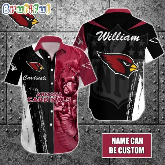 Discover Personalized football Arizonna Cardinals Hawaiian Shirt Special Half Tone Mascot
