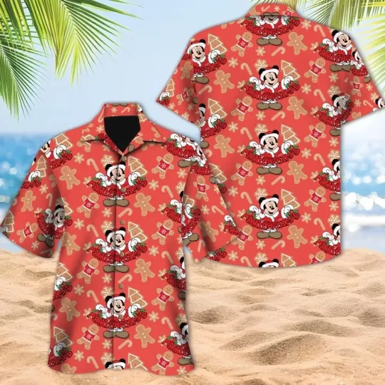 Discover Disney Mickey Mouse Christmas Hawaiian Shirt, Disney Mickey Hawaiian Shirt