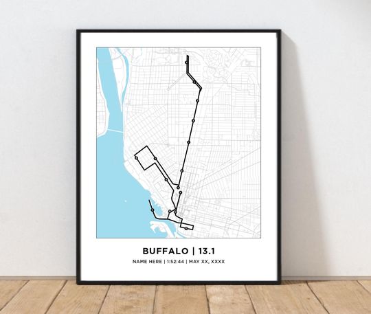 Discover Buffalo 13.1 Half Course Map | Personalized Buffalo Half  Route Map | Gift for Runners | 13.1 Map