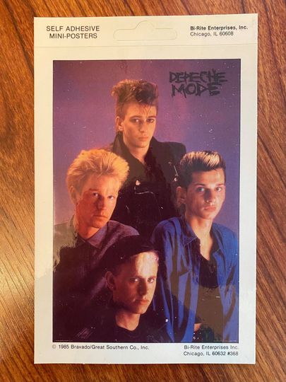 Discover Vintage 1985 Depeche Mode Hit Parade Mini-Poster Sticker - Unused Store Stock