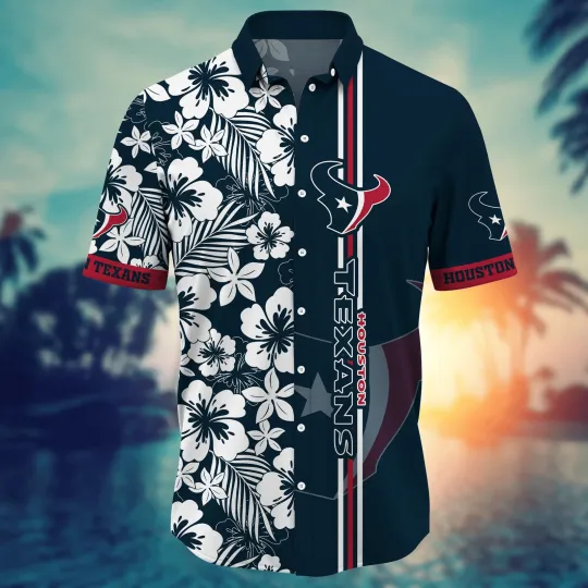 Discover Houston Texans football Hawaiian Shirt Firefliestime Aloha Shirt