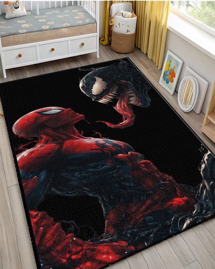 Discover Venom vs Spider-Man Rug: 3D Print Kids Room Decor