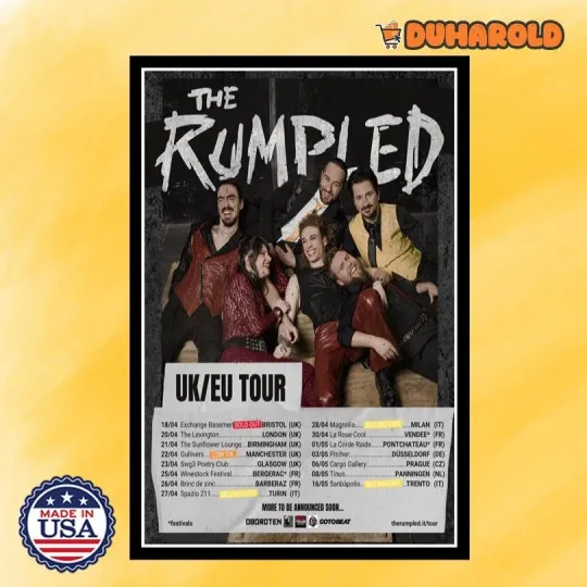 Discover NEW The Rumpled UK & EU Tour 2026 Poster Home Decor, Wall Art
