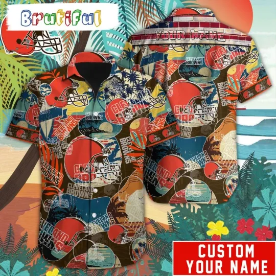 Personalized football Cleveland Browns Hawaiian Shirt Special Vintage Style