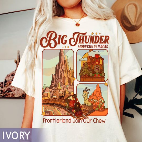 Discover Retro Big Thunder Mountain Railroad Shirt, Disney Frontierland Ride Tee