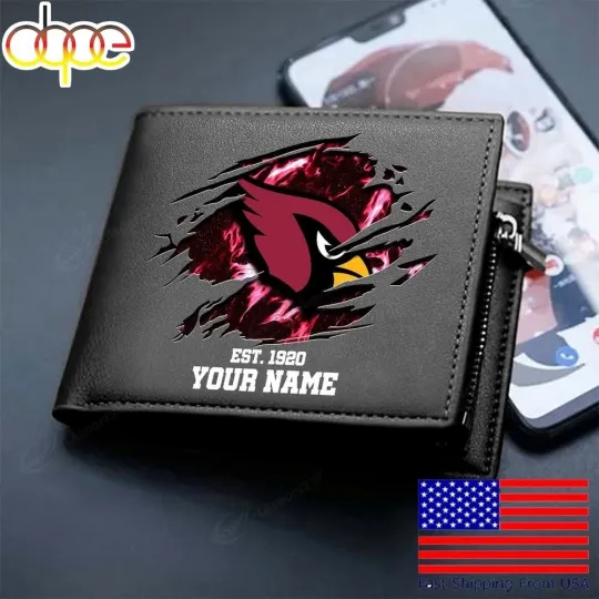 Discover Personalized Arizonna Football Cardinalss Team Men Leather Wallet Gift For Him