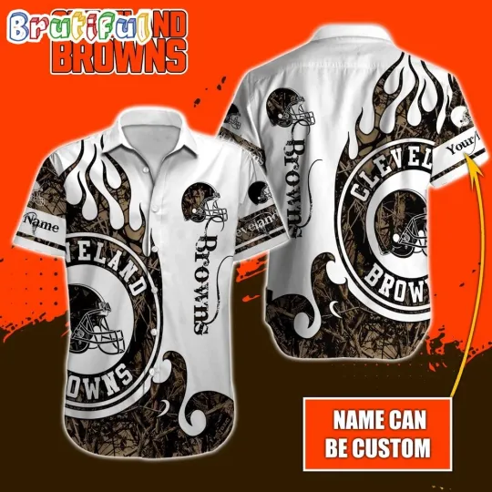 Discover Personalized football Cleveland Browns Hawaiian Shirt Special Realtree Hunting