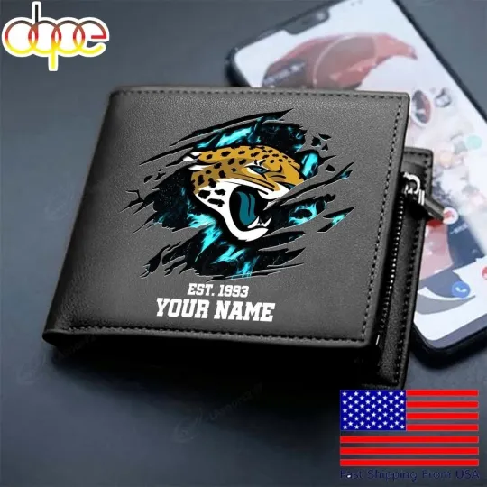 Discover Personalized Jacksonville Football Jaguarss Team Men Leather Wallet Gift For Him