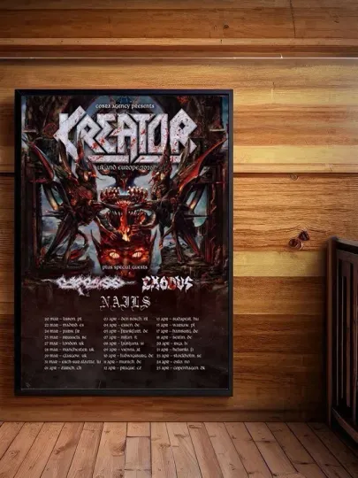 Discover Kreator 2026 UK And EU Tour Poster
