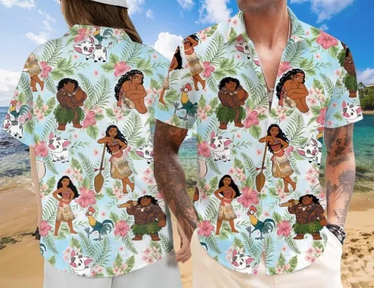 Discover Disney Moana Hawaiian Shirt, Disney Princess Hawaiian Shirt, Disney Summer Shirt